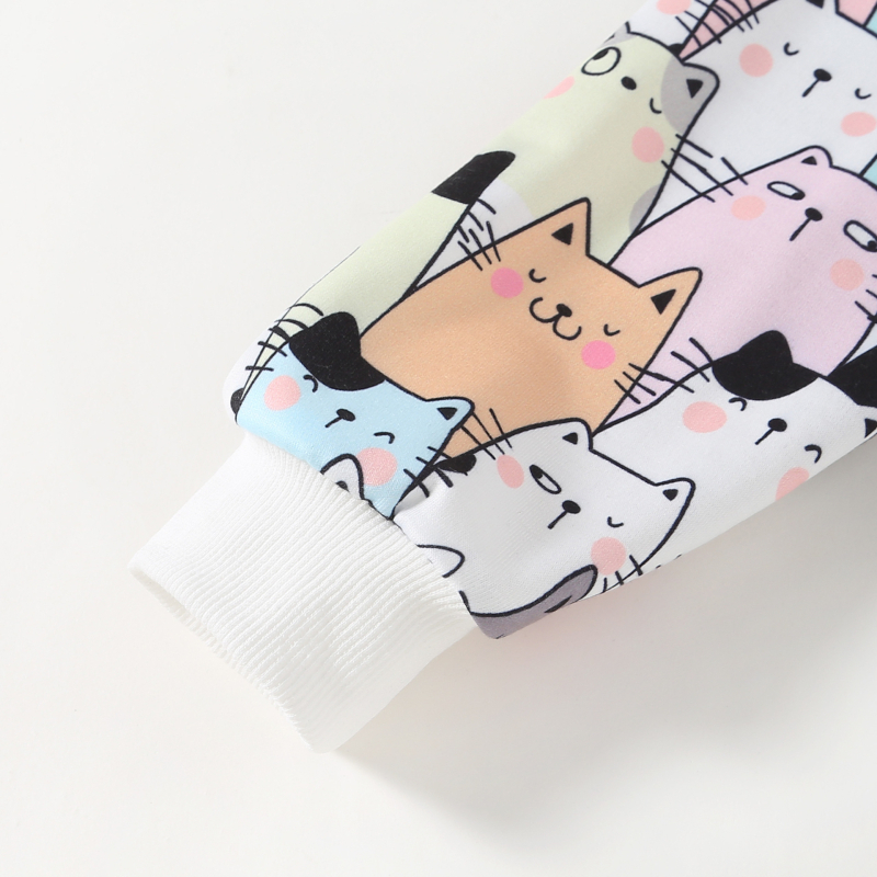 Пролетен суитшърт за момичета, ново европейско и американско трансгранично пролетно и есенно палто за момичета, малко Meow Mi с дълъг ръкав, връхно облекло, най-добро разпространение