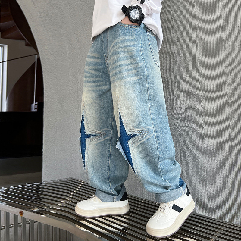 Dječje traper hlače Proljeće i jesen 2025. Novi dolazak CUHK dječja odjeća Proljetne dječakove ulične hlače za ležerno nošenje