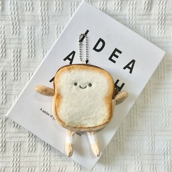 Uus röstsai, kaerahelbekott, kaardikott, leivatükk, loominguline, plush, koomiksimünt, kõrvaklappide kott, väike ripats