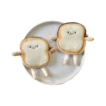 Uus röstsai, kaerahelbekott, kaardikott, leivatükk, loominguline, plush, koomiksimünt, kõrvaklappide kott, väike ripats