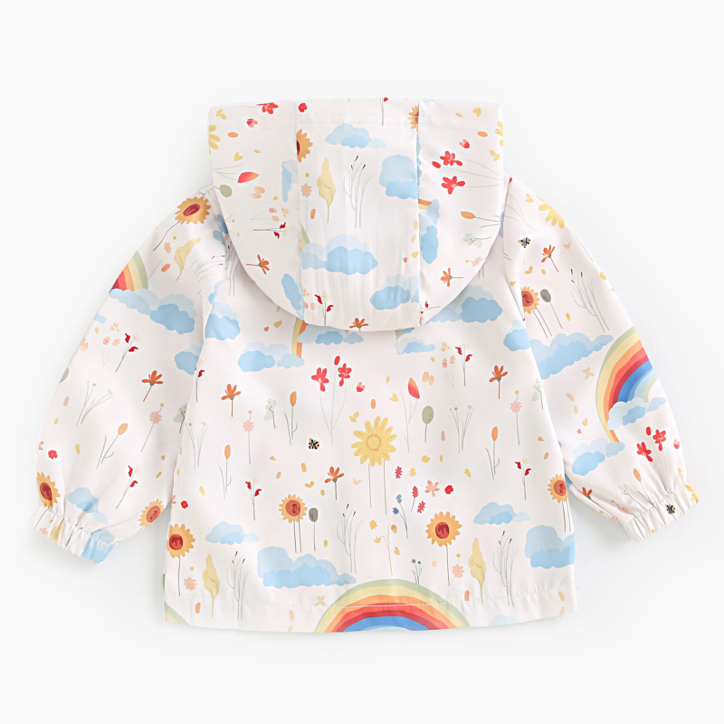 Παιδικό παλτό Φθινόπωρο και Χειμώνας Παιδικό αντιανεμικό παλτό με κουκούλα Βρεφικό μπλουζάκι με κινούμενα σχέδια και ουράνιο τόξο Άνοιξη και Φθινόπωρο Έξοδος