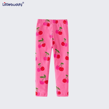 Piiriülesed Littlebuddy Euroopa ja Ameerika stiilis tüdrukute retuusid kevadeks ja sügiseks, uue stiiliga kirsimustrid, õhukesed retuusid