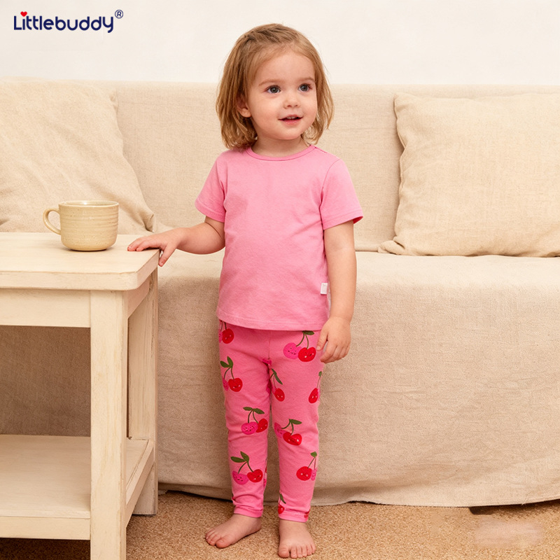 Piiriülesed Littlebuddy Euroopa ja Ameerika stiilis tüdrukute retuusid kevadeks ja sügiseks, uue stiiliga kirsimustrid, õhukesed retuusid