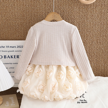 Dvodijelna haljina za djevojčice Dječja suknja za djevojčice Moderna jesenska haljina za djevojčice Dječja haljina bez rukava