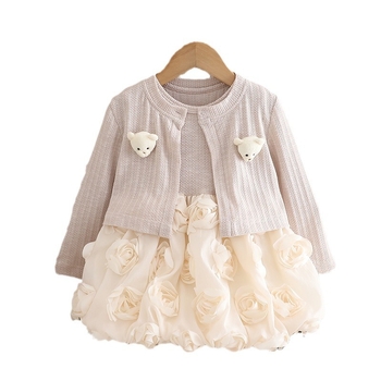 Dvodijelna haljina za djevojčice Dječja suknja za djevojčice Moderna jesenska haljina za djevojčice Dječja haljina bez rukava