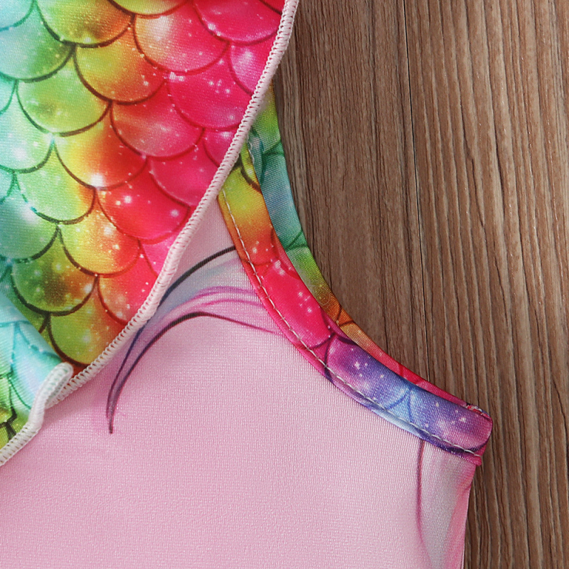 Európske a americké detské plavky so zahraničným obchodom, letné rybie šupiny, dievčenské rozdeľovacie plavky