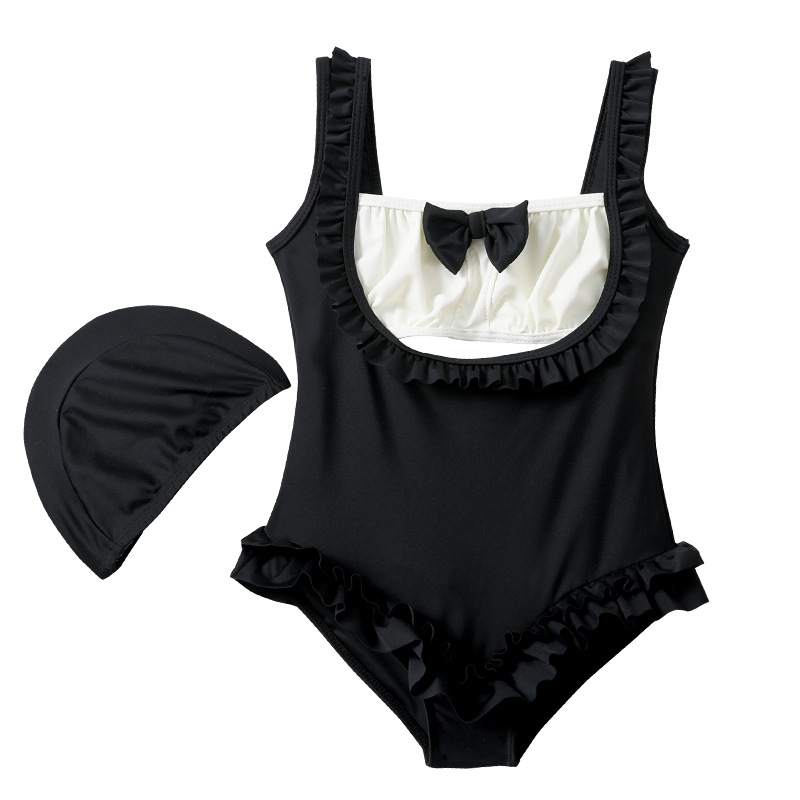 Nové detské plavky z roku 2022, dámske jednodielne plavky so zaväzovaním, roztomilé princeznovské, roztomilé plážové plavky s mašľou