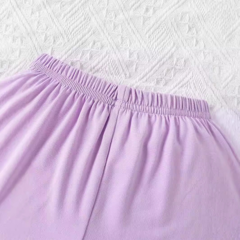 Letný sveter s okrúhlym výstrihom pre dievčatká s kreslenými košíčkami a krátkym rukávom, šortky a oblek Cezhraničné INS pre dievčatká