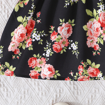 Slatka djevojčica s mašnom, ukrasna cvjetna haljina s turbanom, europski i američki prekogranični ljetni novi stil 2025.