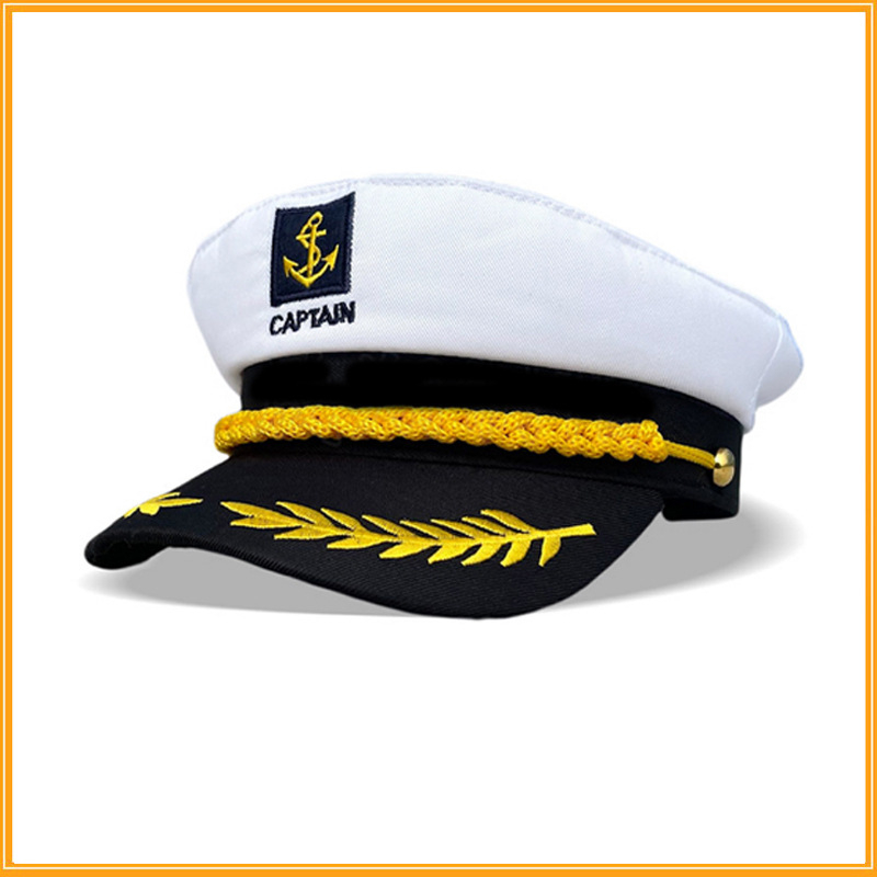 KAPTEIŅA līgavas ballītes tumši zila cepure tukša plīvura cepure kleita KOSPLEJS vecmeitu ballītes dekorēšana