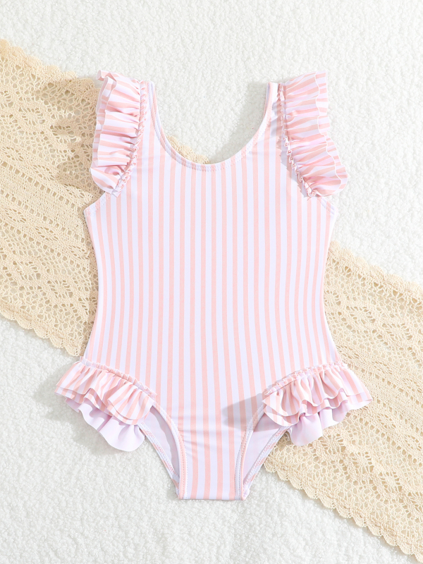 2025 Novi dječji jednodijelni kupaći kostim Dječji prekogranični djevojački ljetni jednodijelni prugasti kupaći kostim za djevojčice iz inozemne trgovine