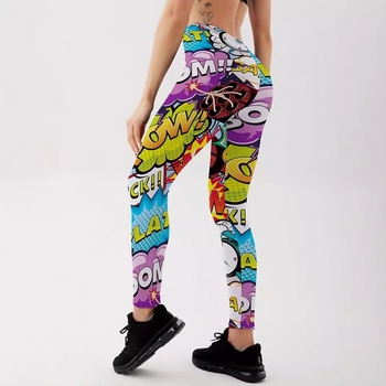 2024 Nové európske a americké cezhraničné potlačené farebné jogové nohavice Dámske športové bežecké fitness nohavice na zdvíhanie bokov, úzke nohavice