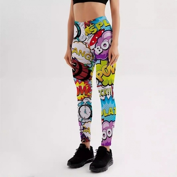 2024 Nové európske a americké cezhraničné potlačené farebné jogové nohavice Dámske športové bežecké fitness nohavice na zdvíhanie bokov, úzke nohavice