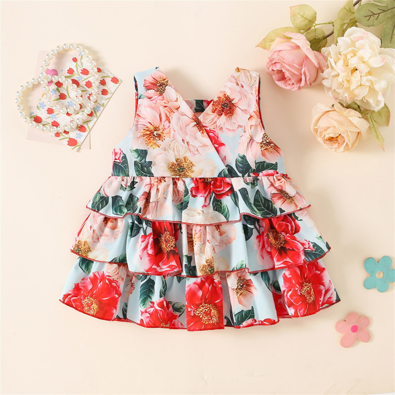 Letné šaty pre bábätká, zahraničný obchod, cezhraničná šifónová sukňa pre malé dievčatká, torta, sukňa pre dievčatá v západnej verzii