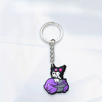 Διασυνοριακή πηγή Sanrio Cartoon PVC μαλακό καουτσούκ μπρελόκ αξεσουάρ τσάντα περιφερειακή φερμουάρ χαριτωμένο κρεμαστό κόσμημα Kulomi