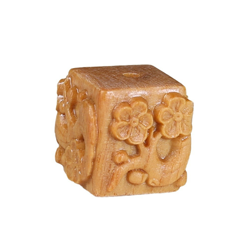 Sandalkoka grebta plūmju ziedu kvadrātveida teksta aproces aksesuāri, pašu darināta mobilā tālruņa ķēdes somas kulona kulona aksesuāri vairumtirdzniecībā