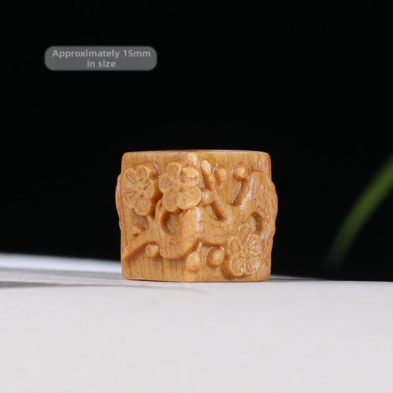 Sandalkoka grebta plūmju ziedu kvadrātveida teksta aproces aksesuāri, pašu darināta mobilā tālruņa ķēdes somas kulona kulona aksesuāri vairumtirdzniecībā