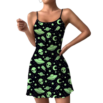 2025 m. „AliExpress“ nauji „Alien“ moteriški berankoviai naktinukai, europietiški ir amerikietiški namų drabužiai, pižamos, kostiuminės pižamos