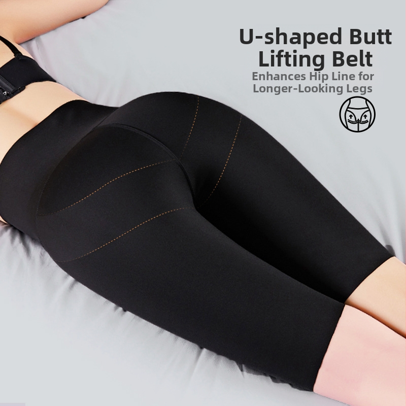 Žraločie skrátené nohavice s vysokým pásom, bruškom a zdvíhaním bokov, jogové nohavice s veľkými prsiami, nastaviteľný pás, športové Barbie nohavice