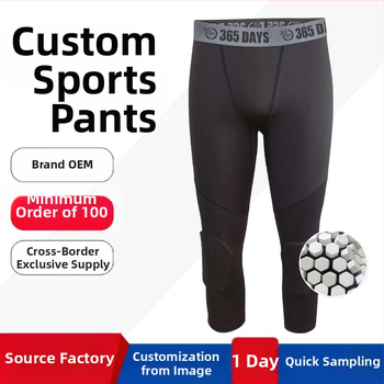 Fitnessrõivaste joogapüksid, kõrge elastsusega, kiiresti kuivavad spordikompressioonpüksid, kohandatud korvpallitreeningu põlvekaitsmed, meestele mõeldud capripüksid