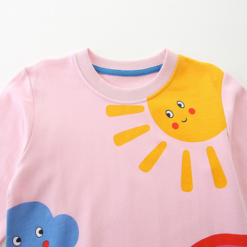 25 есенни нови момичешки пуловери в европейски и американски стил, детски пуловер, плетен памучен детски суитшърт с щампа на дъгата