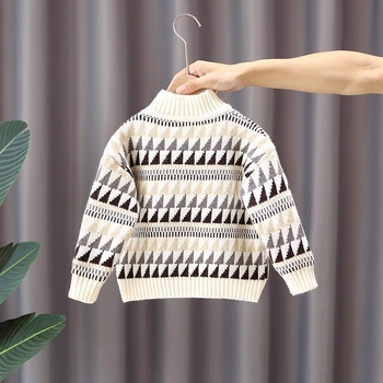 Πουλόβερ για αγόρια, φθινόπωρο και χειμώνας 2024, νέο δυτικό στυλ, ανδρικό κορεατικό στυλ εξωτερικής ένδυσης για παιδιά, πουλόβερ βάσης
