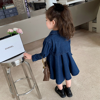 Κομψό ανοιξιάτικο και φθινοπωρινό κοστούμι για κορίτσια, μοντέρνο τζιν μπουφάν, γιλέκο, φούστα, σετ δύο τεμαχίων, παιδική ανοιξιάτικη μόδα