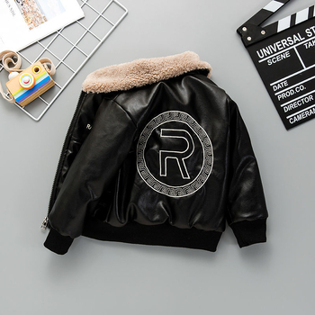 Dječja modna kožna jakna s flis podstavom, zadebljana zimska kožna jakna za dječake 2023.