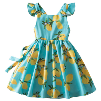 Νέο καλοκαιρινό φόρεμα για κορίτσια, χαριτωμένο φόρεμα πριγκίπισσας με μανίκια που πετάει, γιορτινό φόρεμα χωρίς στάμπα για κορίτσια