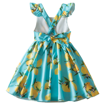 Νέο καλοκαιρινό φόρεμα για κορίτσια, χαριτωμένο φόρεμα πριγκίπισσας με μανίκια που πετάει, γιορτινό φόρεμα χωρίς στάμπα για κορίτσια