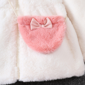 EW Foreign Trade Dječja odjeća Dječja nova djevojačka jesenska i zimska plišana jakna s kapuljačom i torbom s imitacijom zeca WT482-C