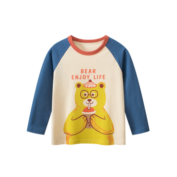 27kids Корейски детски дрехи, детски дрехи с дълъг ръкав, тениска, есен 2024, нови бебешки дрехи за момчета, доставка на живо