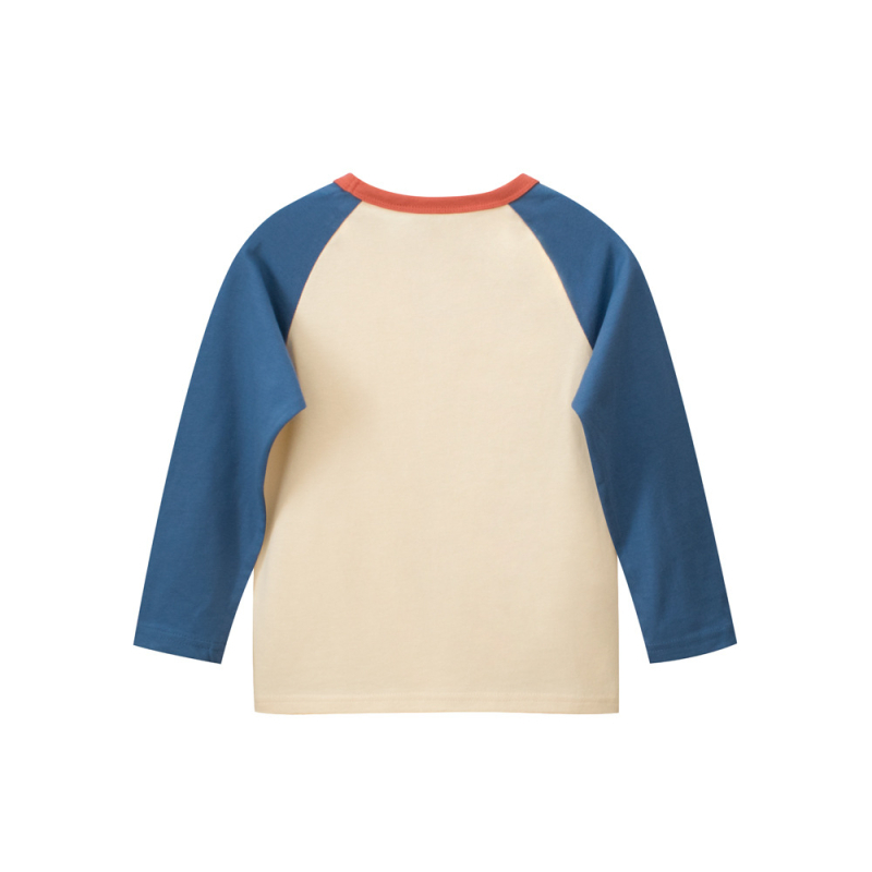 27kids Корейски детски дрехи, детски дрехи с дълъг ръкав, тениска, есен 2024, нови бебешки дрехи за момчета, доставка на живо