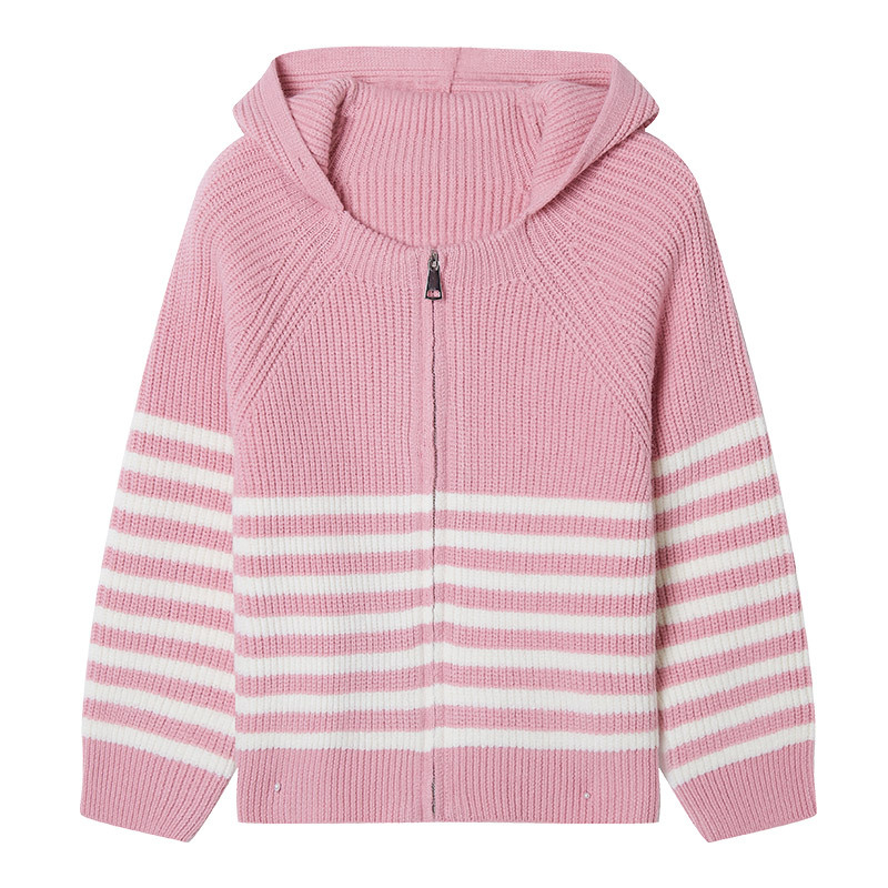 Djevojački kardigan, proljetni i jesenski dječji top s patentnim zatvaračem, djevojačka pletena jakna s kapuljačom u zapadnjačkom stilu K2520