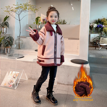Παιδικό παλτό για κορίτσια, φθινοπωρινό και χειμωνιάτικο, 2024, νέο γούνινο παλτό για κορίτσια, χειμωνιάτικο, με επένδυση από φλις, παχύ τοπ