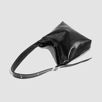Madingas minkštos odos retro didelės talpos moteriškas pečių krepšys, 2024 m. naujas populiarus universalus krepšys per petį, laisvalaikio kibiro krepšys