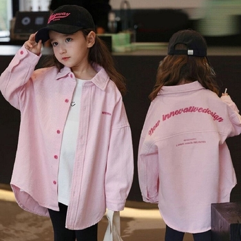 Djevojačka košulja-kaput, nova proljetna i jesenska elegantna dječja odjeća dugih rukava, široka, ležerna