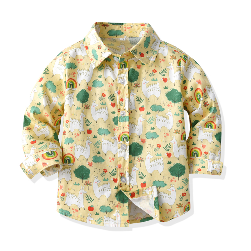 Prekogranična proljetna i jesenska nova dječja košulja s dugim rukavima i tregerima s animiranim crtežima za dječake, muško odijelo, dječja banketna haljina