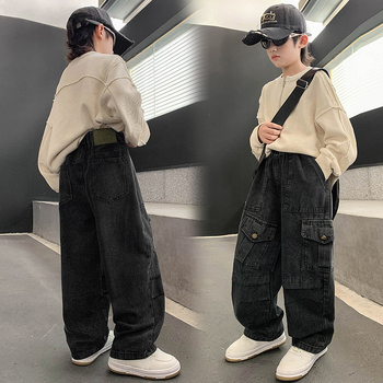 Τζιν για αγόρια Άνοιξη & Φθινόπωρο 2025 Νέα μοντέρνα ρούχα εργασίας Casual παντελόνια Όμορφα ίσια παιδικά παντελόνια δρόμου σε μοντέρνο στυλ