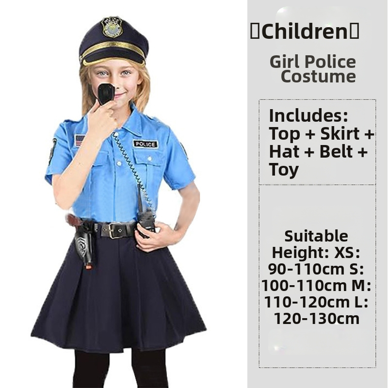 Halloween policajná uniforma pre ženy na Deň detí, hasičský kostým, pilotný lekár, pracovný odev, uniforma pre deti na hranie rolí.