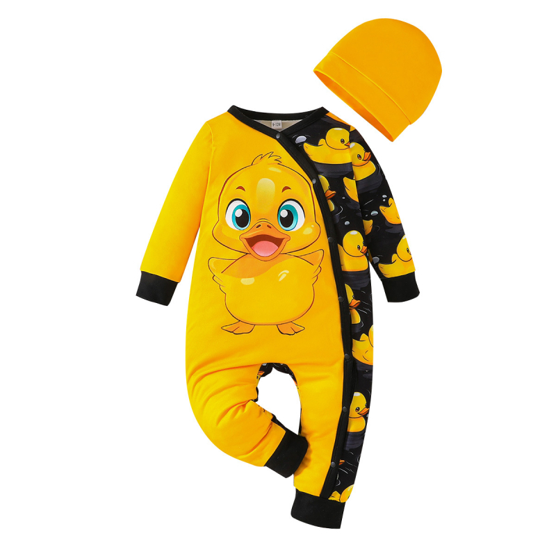 Piiriülene eksklusiivne kevad- ja sügisene armas beebitüdrukute jumpsuit, mustriline beebitüdrukute jumpsuit