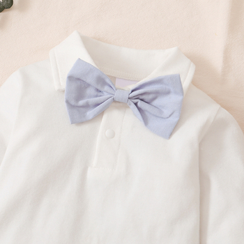 Allikas Tehase Piiriülene E-kaubandus Väikese Härrasmehe Kikilipsuga Pikkade Varrukatega Romper Kaheosaline Komplekt Lasteriiete Kuum Ese