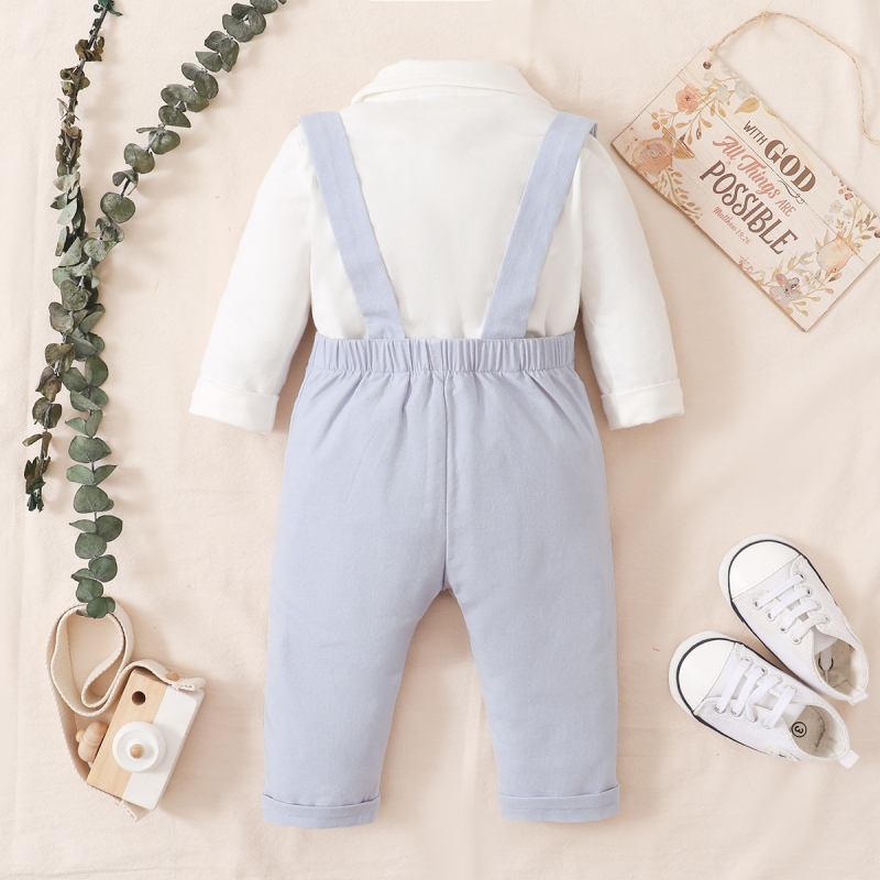 Allikas Tehase Piiriülene E-kaubandus Väikese Härrasmehe Kikilipsuga Pikkade Varrukatega Romper Kaheosaline Komplekt Lasteriiete Kuum Ese