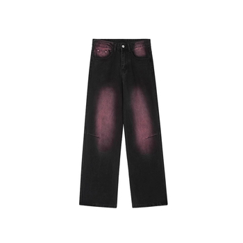 Fialové rozmazané čierne džínsy so širokými nohavicami pre ženy, nová veľká veľkosť hruškovitého tvaru, oblečenie pre Fat Sister, dlhé pouličné nohavice