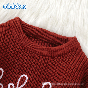 Sügis- ja talvekuum allahindlus uutele beebitüdrukutele mõeldud kootud tikanditega topp ühevärviline, kõigile sobiv kampsun