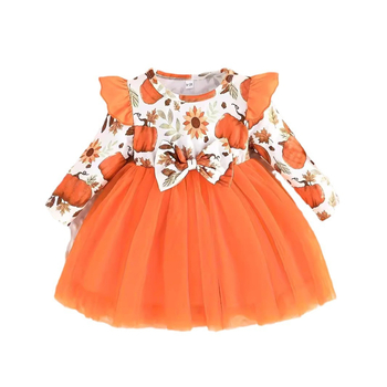 Φόρεμα με μακριά μανίκια και σχέδιο για κορίτσια INS σε διασυνοριακό στυλ για το Halloween