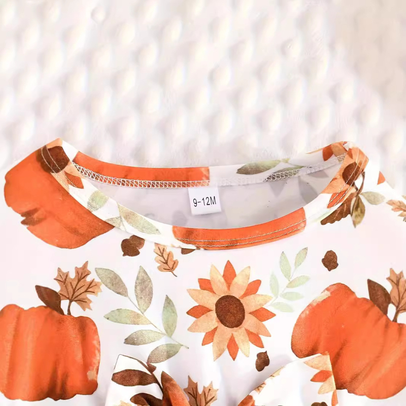 Dievčenské šaty s dlhým rukávom a mašľou s potlačou Cross-border INS pre bábätká