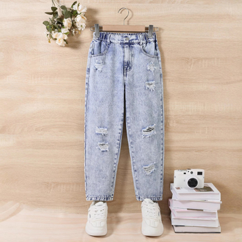 Трансгранично насочено развитие на момичета със счупени дупки, четири сезона, мода Joker, външна търговия, детско облекло, европейски и американски дънки