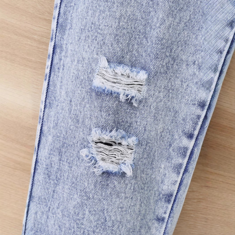 Трансгранично насочено развитие на момичета със счупени дупки, четири сезона, мода Joker, външна търговия, детско облекло, европейски и американски дънки