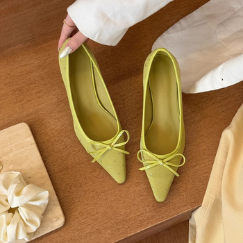 Stiletto peta Visoke pete Francuska mašna Jednoslojne cipele Pumpe 2025 Rano proljeće Novi dolazak Suknja Ženske cipele Kasnovečernje cipele